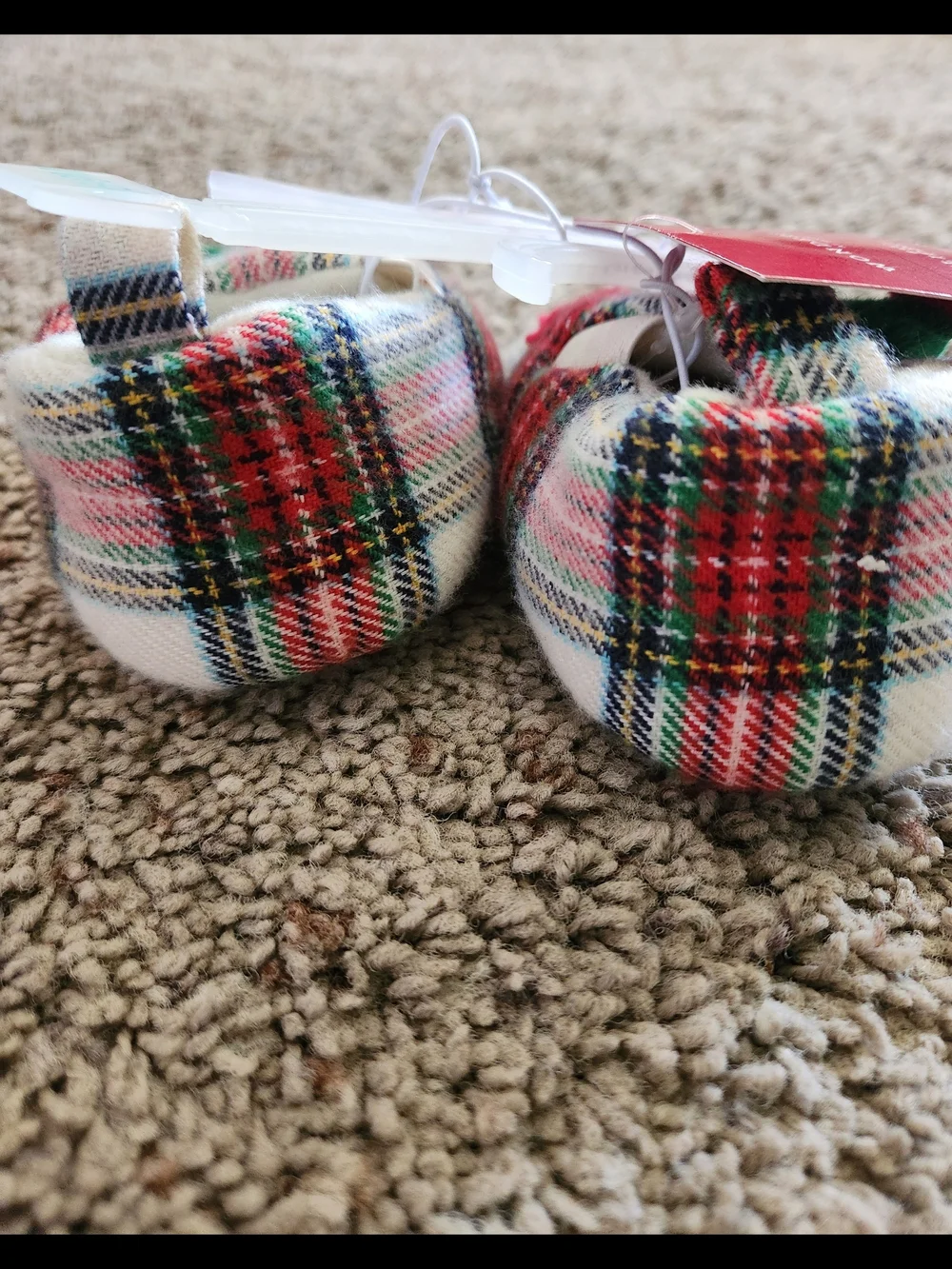 Wondershop Plaid Baby Elf Shoes - Red, Green & White Size 6/9M